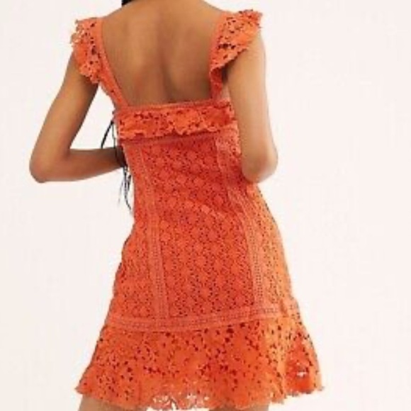 Free People Dress Womens 4 Cross My Heart Boho Romantic Crochet Beachy Mini - Picture 10 of 10